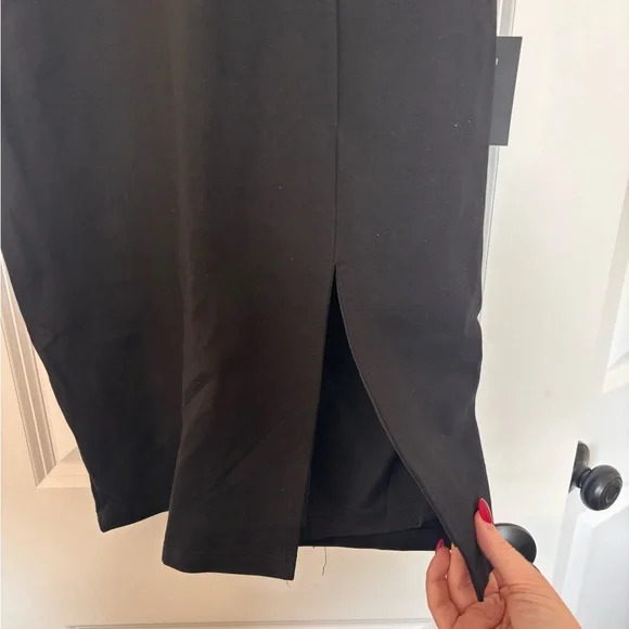 Lulus Hello Romance Black Off-the-Shoulder Bodycon Midi Dress NWT Size Small - Picture 3 of 7